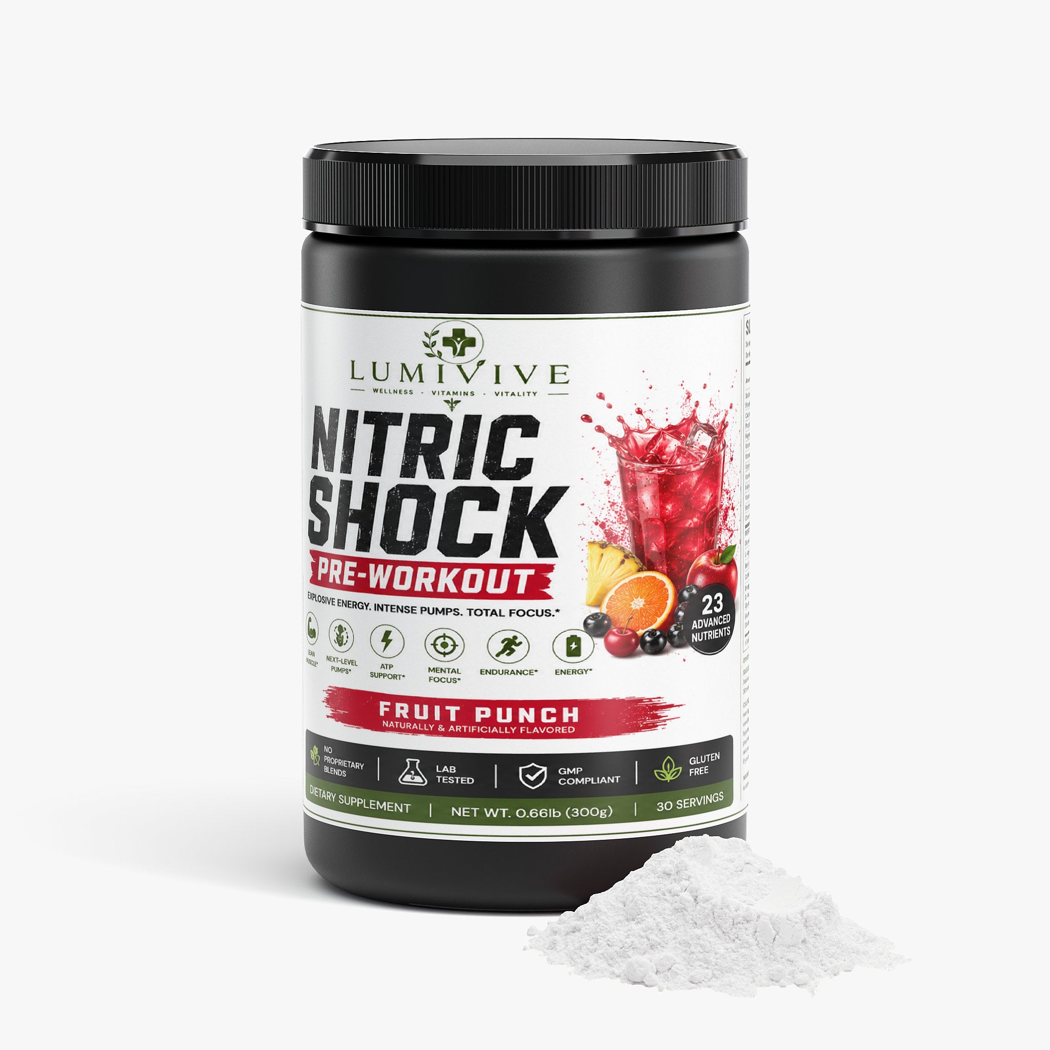 Nitric Shock Pre-Workout Powder (Fruit Punch)