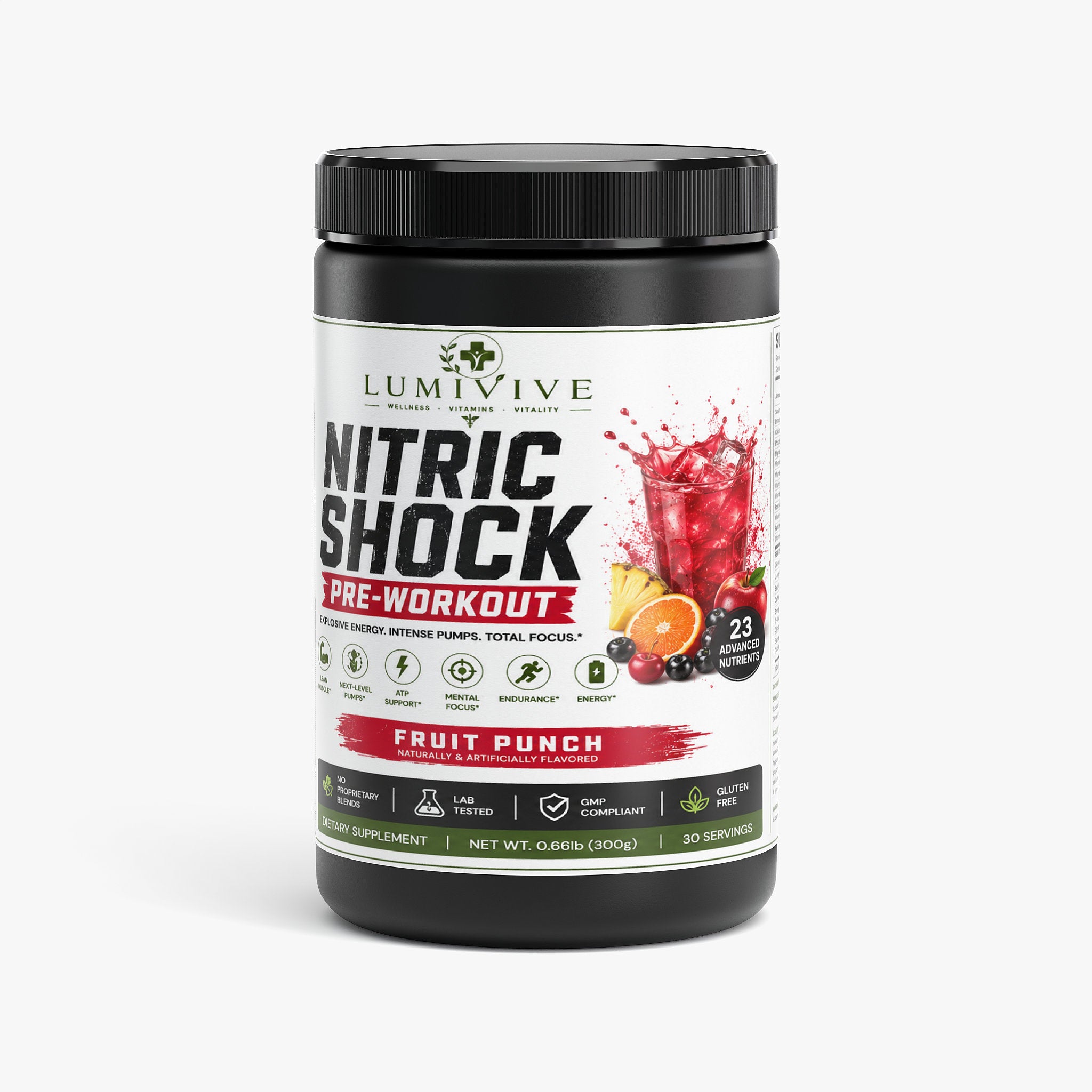 Nitric Shock Pre-Workout Powder (Fruit Punch)